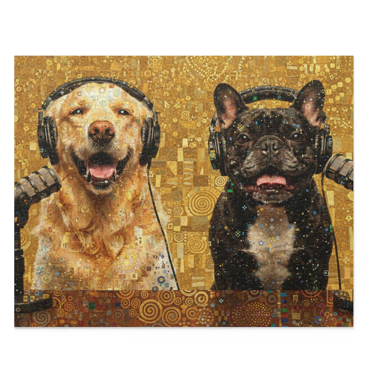 Goldie & Frenchie Klimt Inspired Puzzle — 120/252/500‑Piece Jigsaw