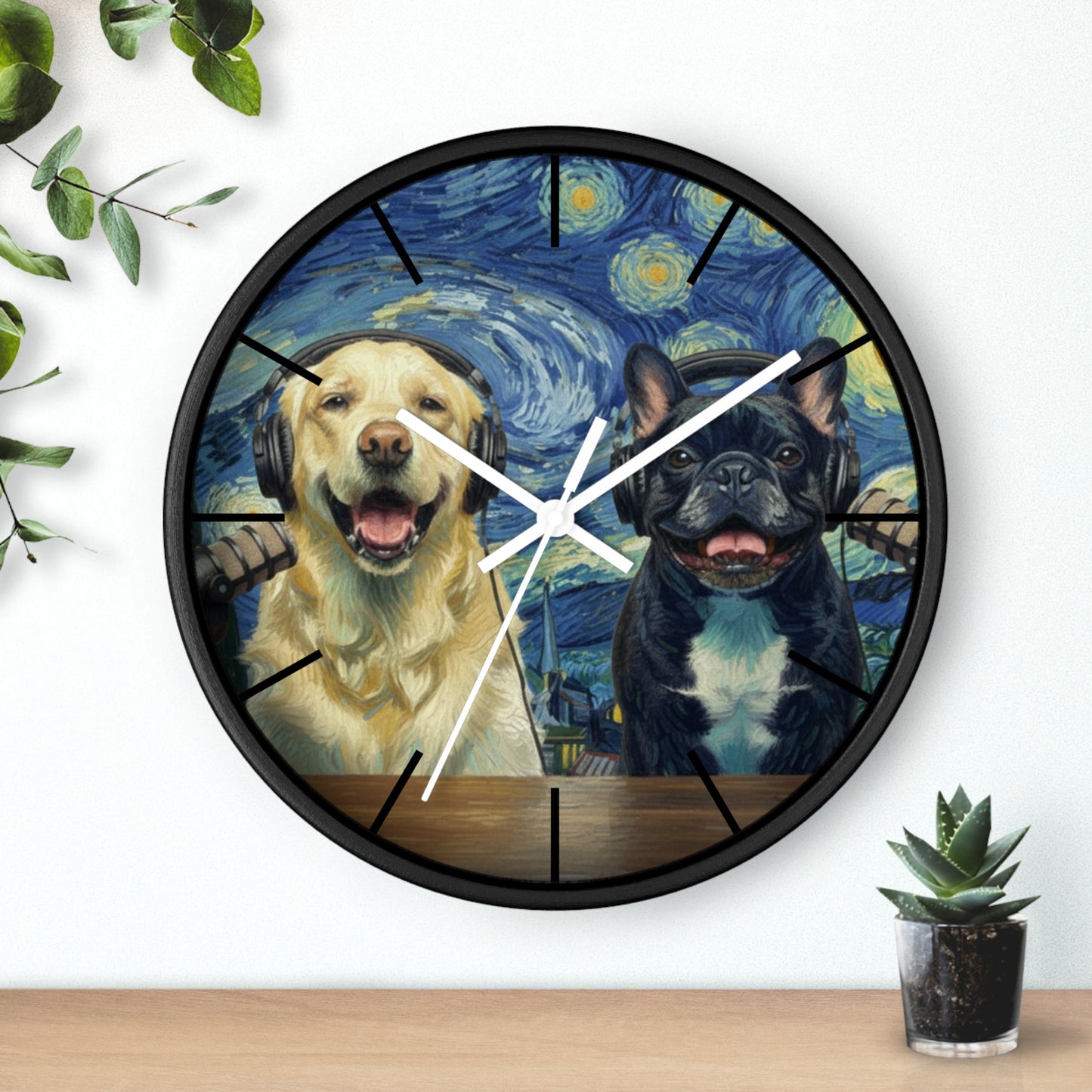 Goldie & Frenchie 'Starry Night' Wall Clock - Van Gogh Inspired