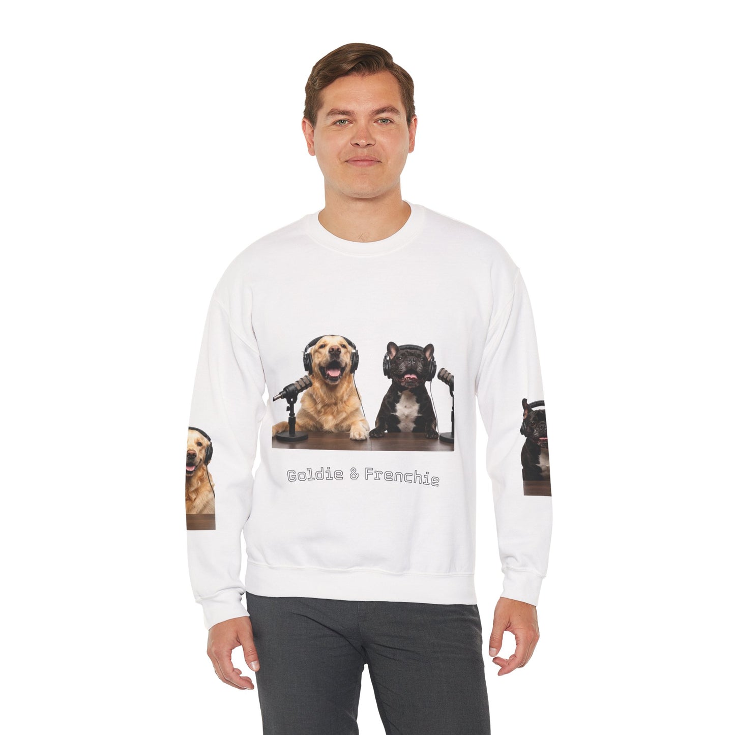 Goldie & Frenchie Smiling Crewneck with G&F sleeves
