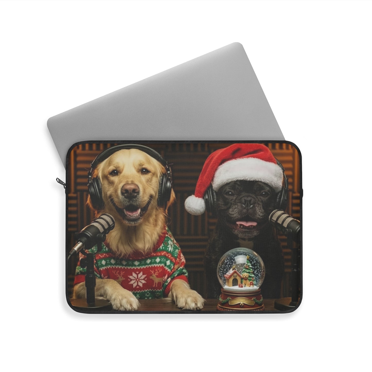 Goldie & Frenchie in Christmas Gear - Laptop Sleeve (12", 13", 15")