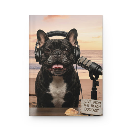 Goldie & Frenchie 'Working on the Beach' Hardcover Journal