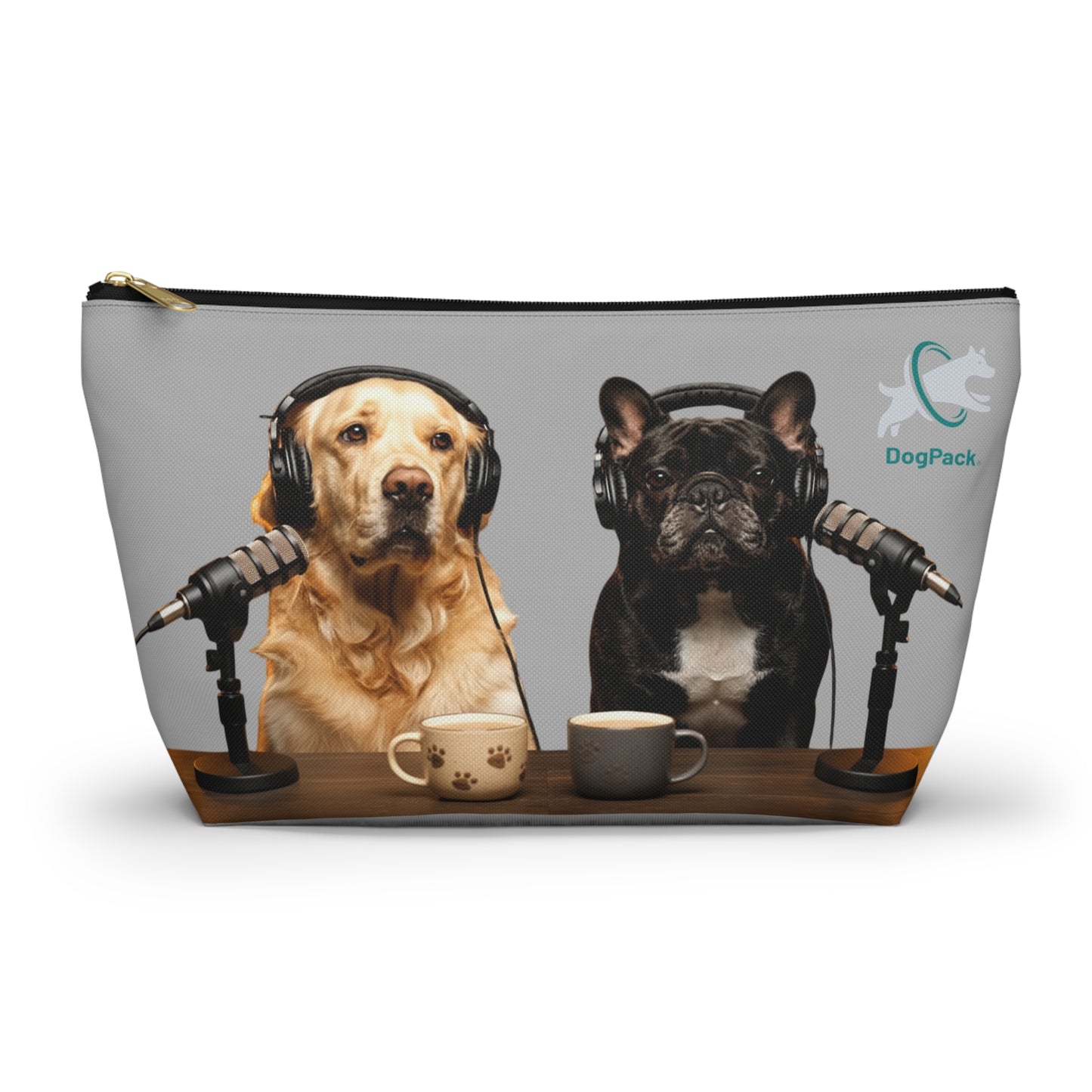 Goldie & Frenchie Playful Puppies and Serious Adults Accessory Pouch