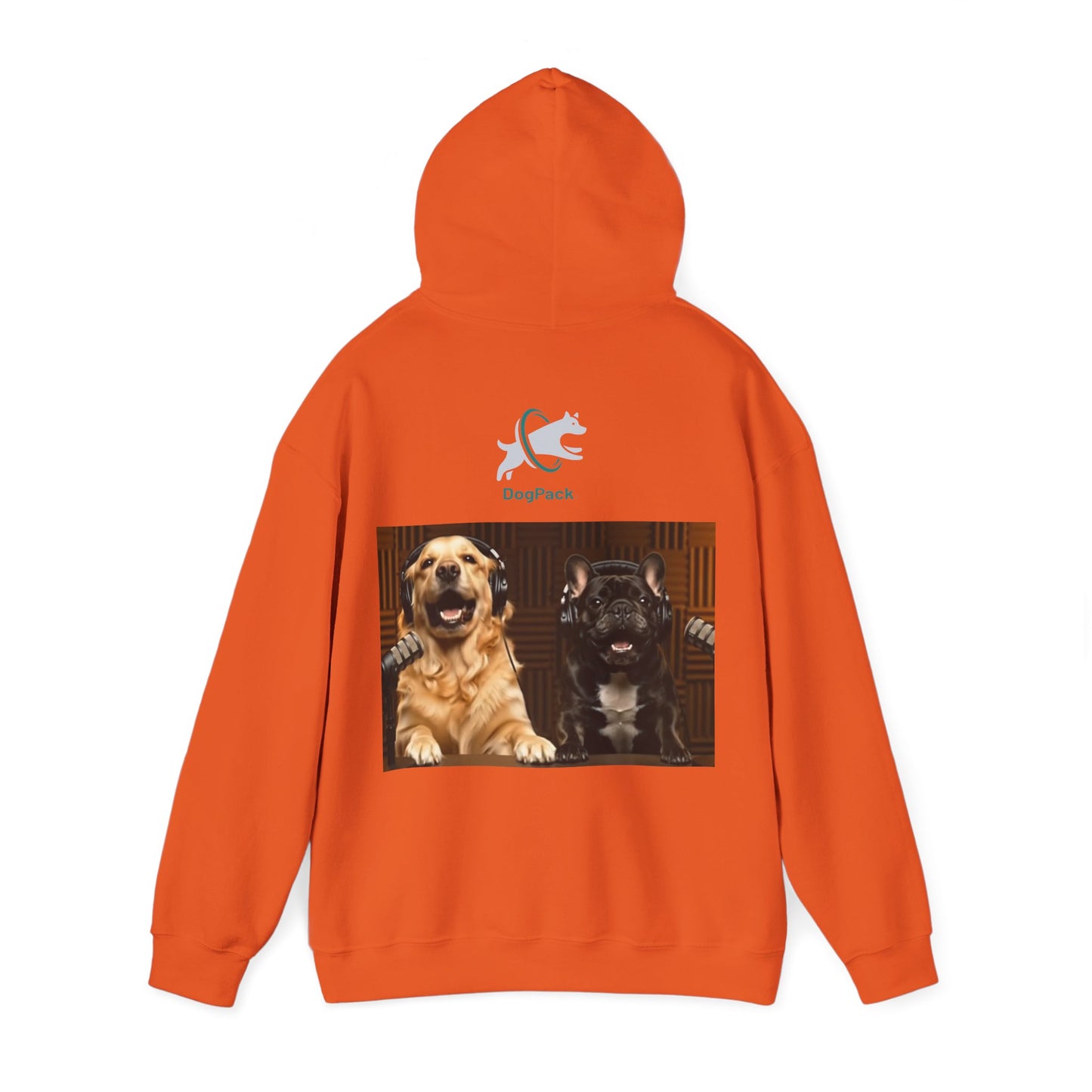 Goldie & Frenchie Dog Podcast with Coffee Mugs Hoodie — Front & Back Print - Ships from United Kingdom