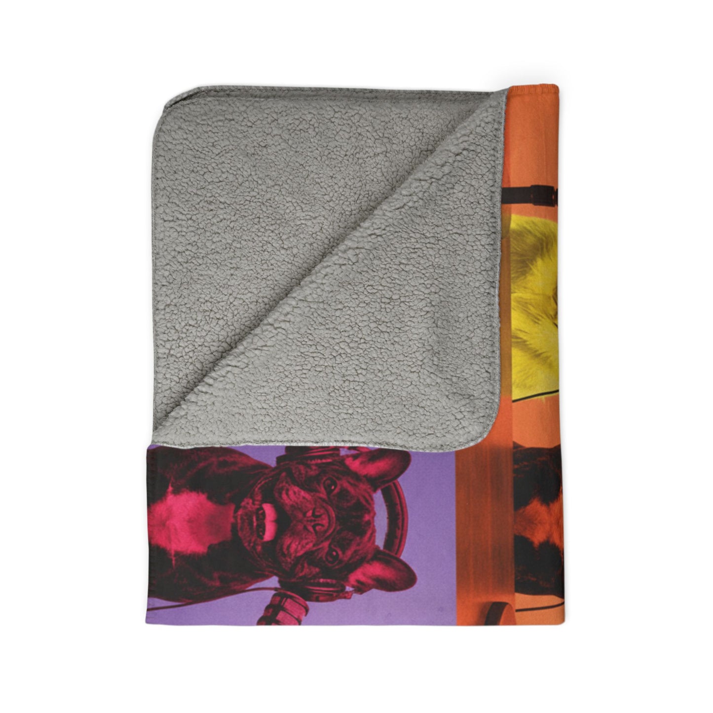 Goldie & Frenchie Sherpa Fleece Blanket — Warhol Inspired Pop Art