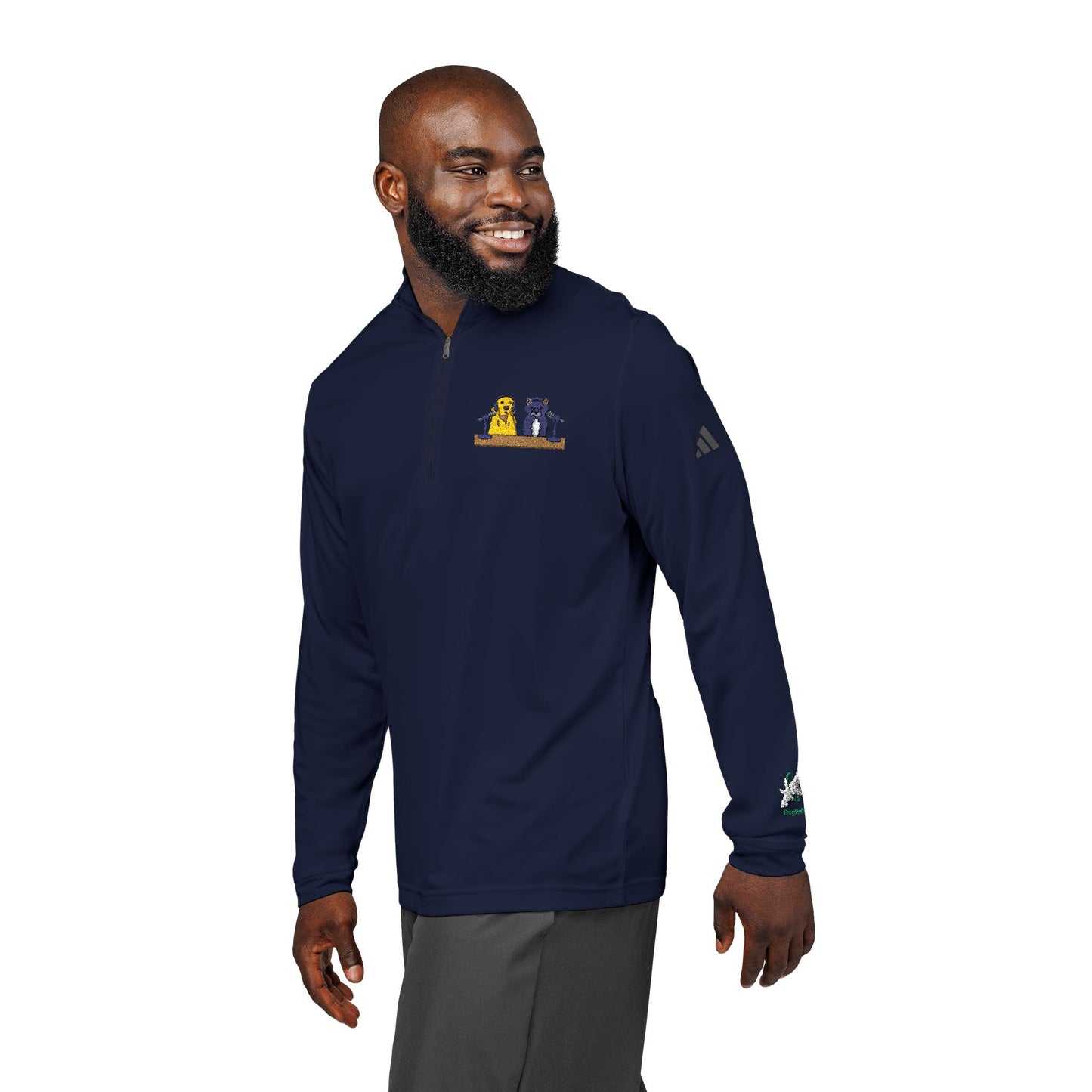 DogPack® Embroidered Studio Patch Quarter-Zip Pullover — adidas Performance Layer
