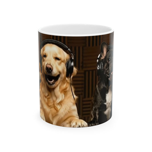 Goldie & Frenchie Laughing On-Air Podcast Mug