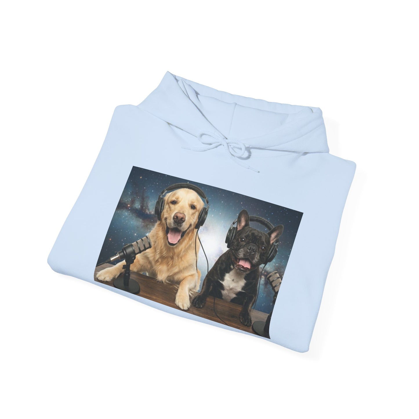 Goldie & Frenchie Cozy Hoodie Broadcasting from Space