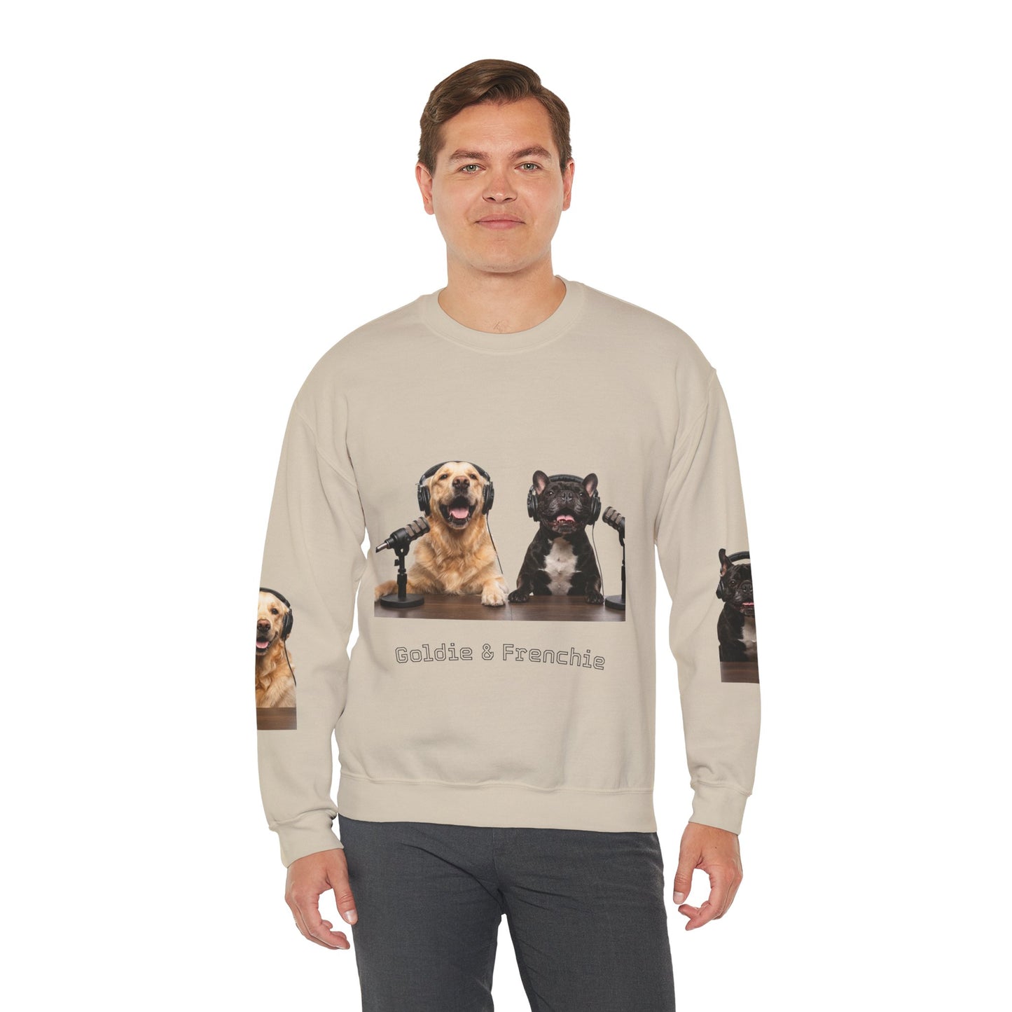 Goldie & Frenchie Smiling Crewneck with G&F sleeves