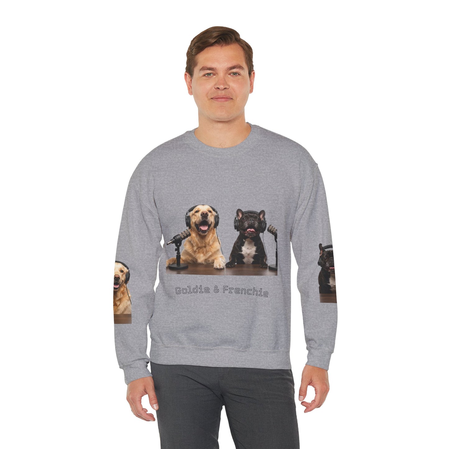 Goldie & Frenchie Smiling Crewneck with G&F sleeves