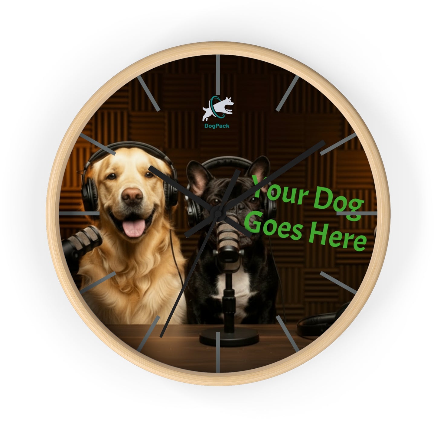Goldie & Frenchie Custom Studio Wall Clock with your dog