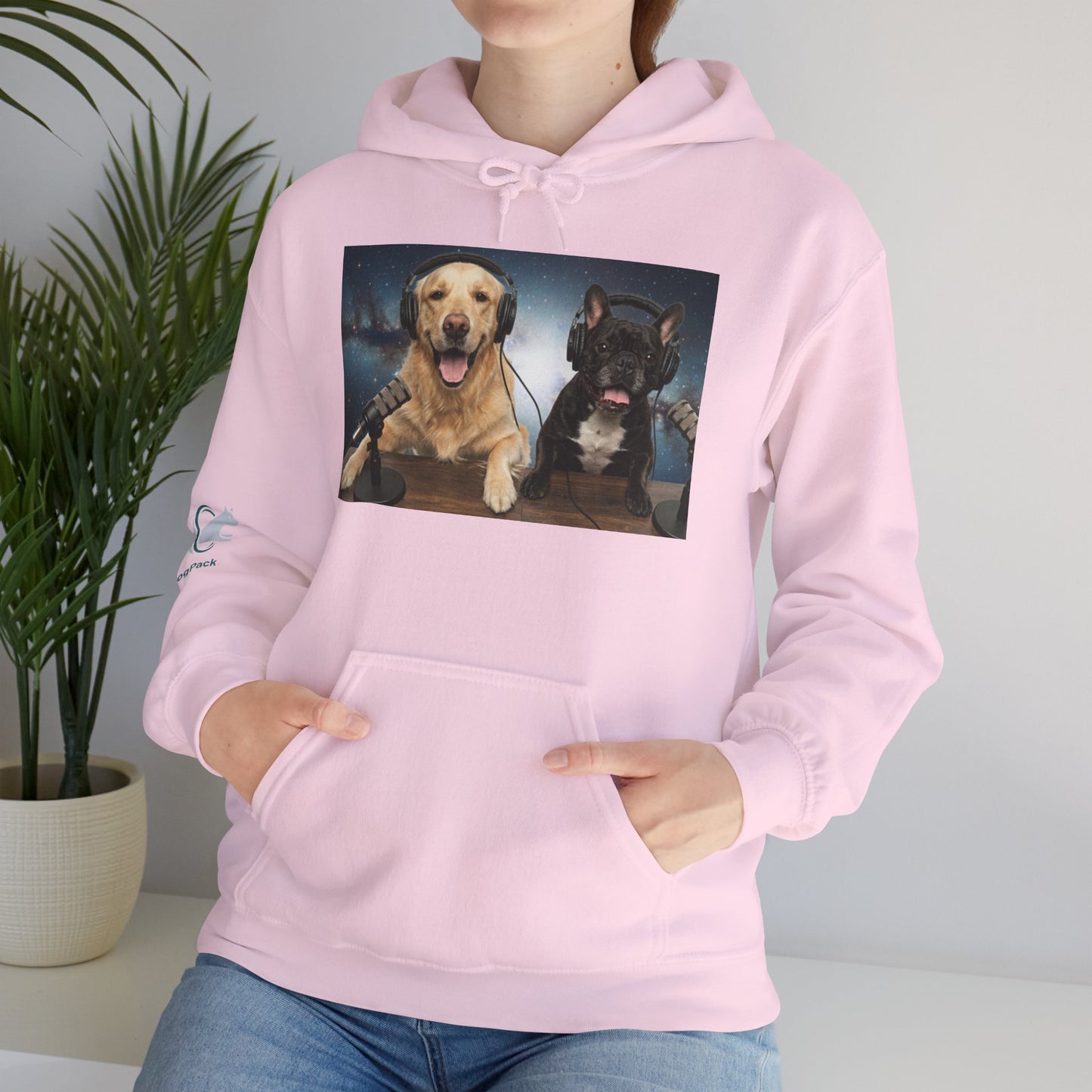 Goldie & Frenchie Cozy Hoodie Broadcasting from Space