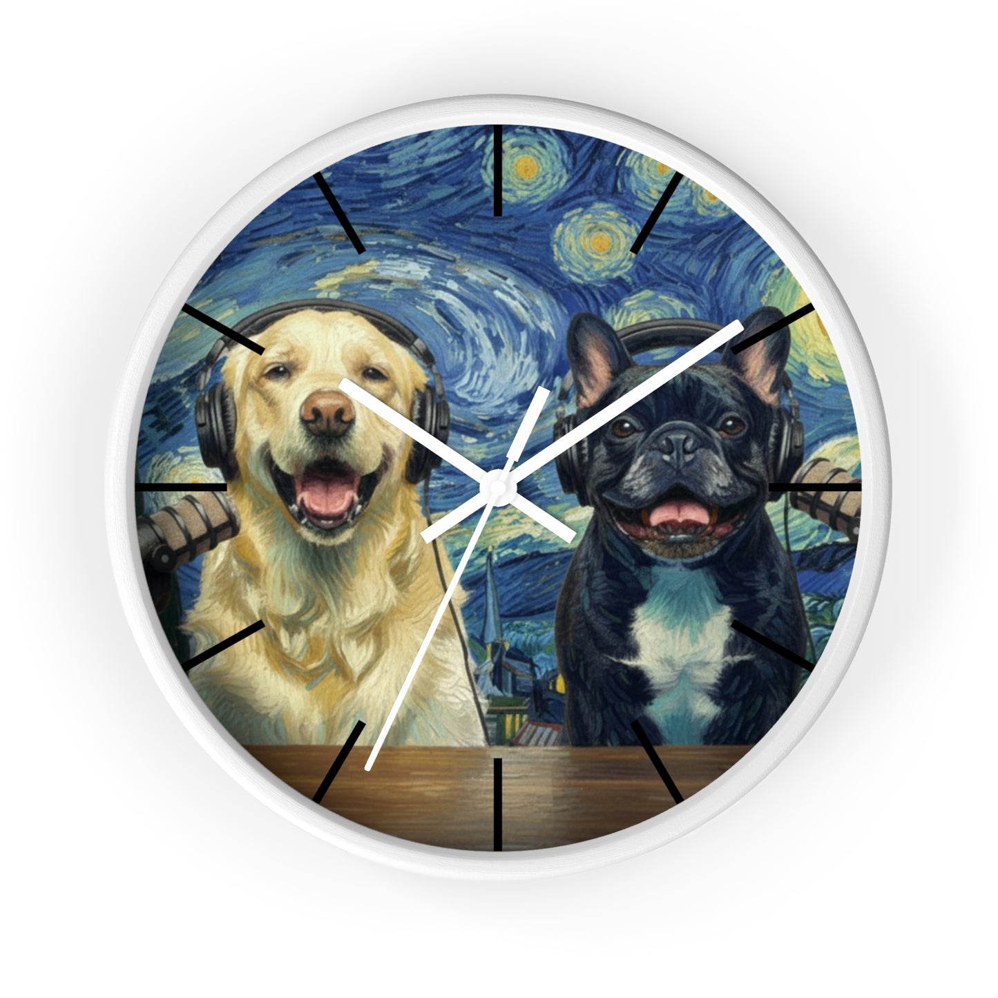 Goldie & Frenchie 'Starry Night' Wall Clock - Van Gogh Inspired