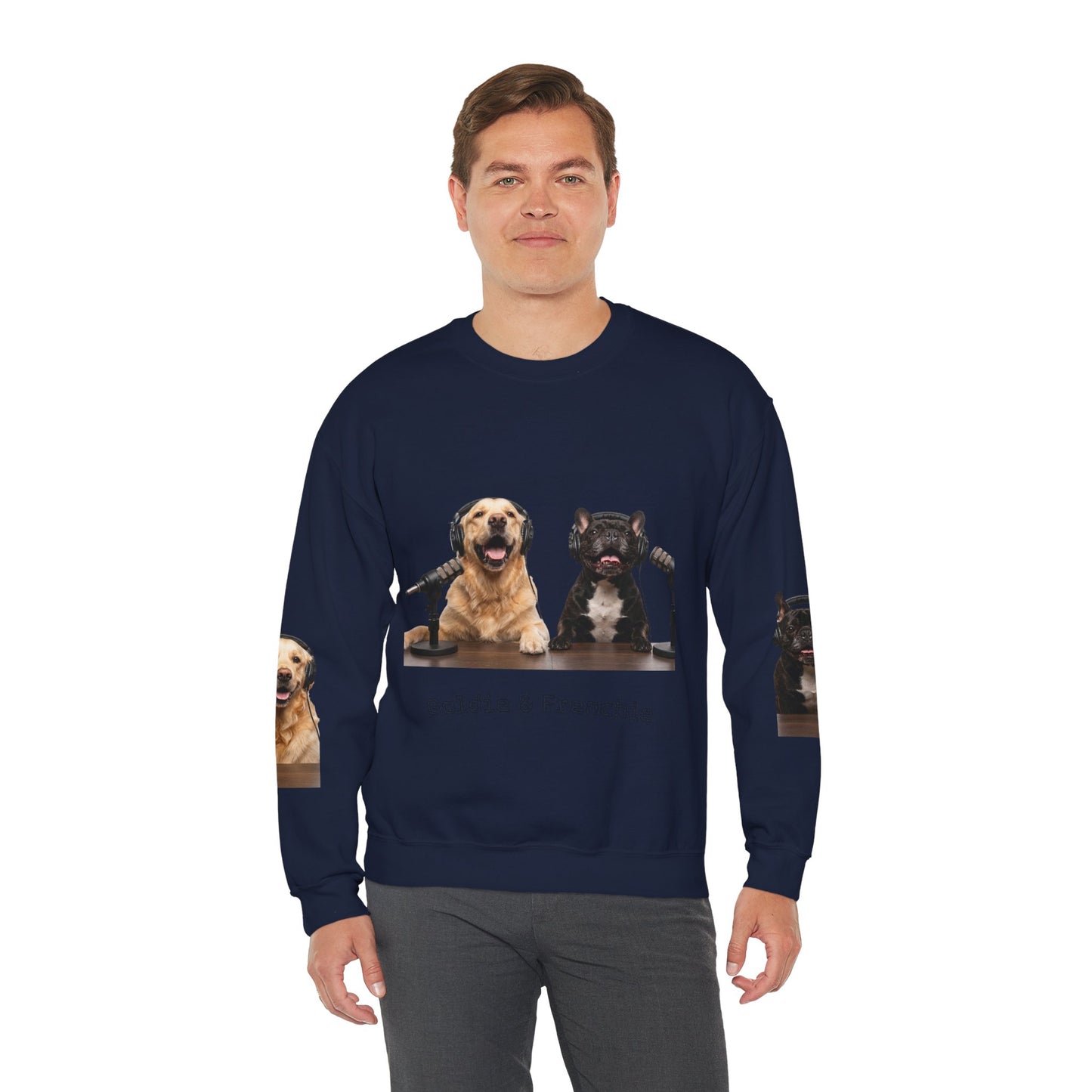 Goldie & Frenchie Smiling Crewneck with G&F sleeves