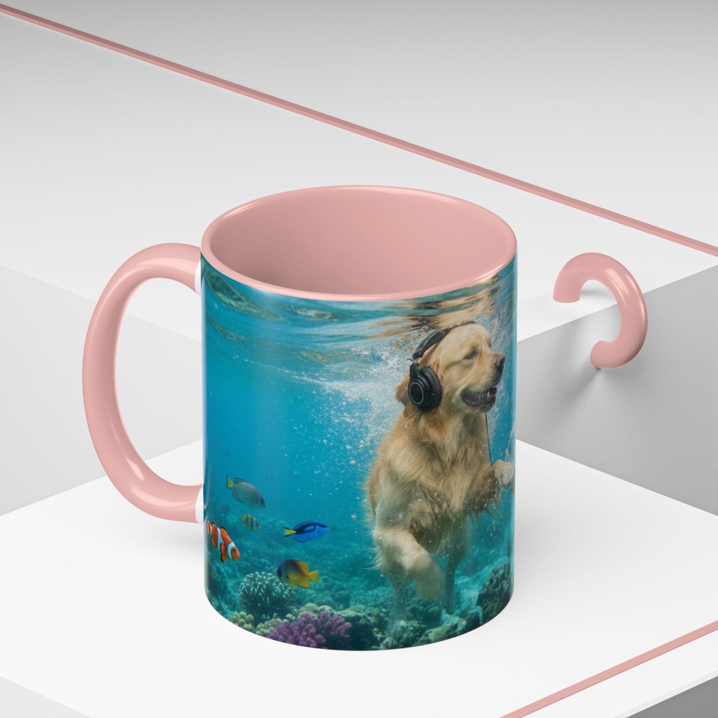 Goldie & Frenchie 'Let's go Deep' Accent Coffee Mug – Choose your Color Interior (11/15oz)