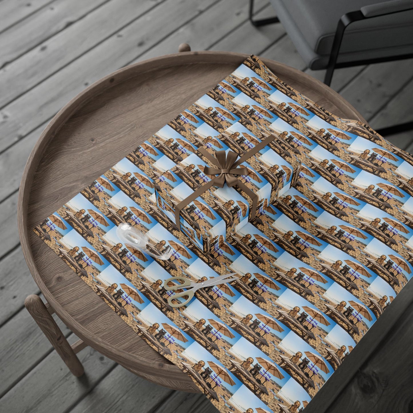 Goldie & Frenchie 'On The Beach with Your Dog' Custom Wrapping Paper Roll — Podcast Inspired Gift Wrap