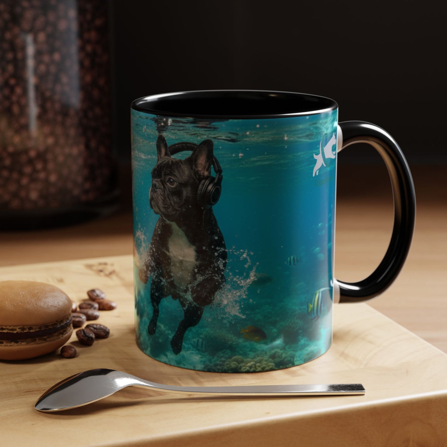 Goldie & Frenchie 'Let's go Deep' Accent Coffee Mug – Choose your Color Interior (11/15oz)