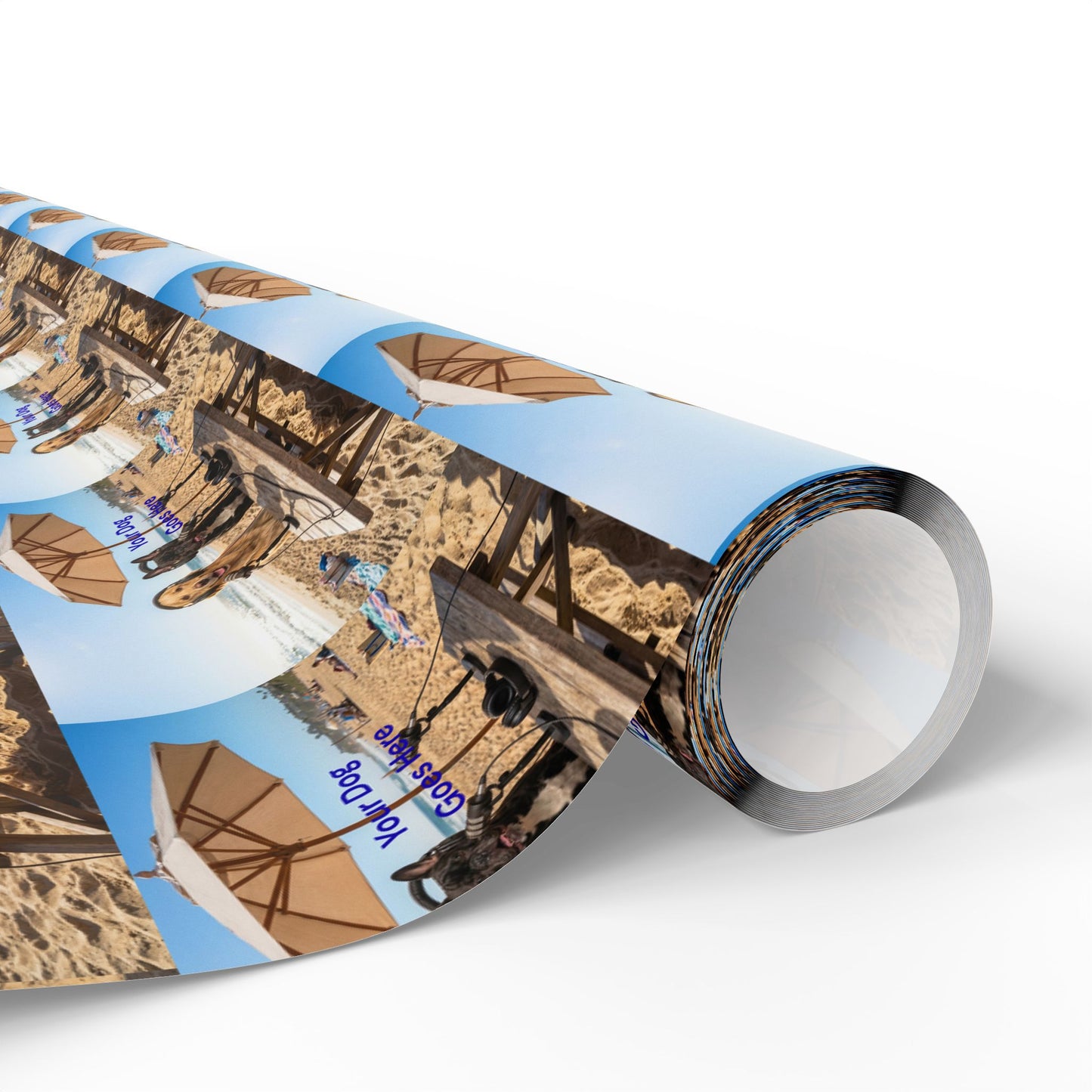 Goldie & Frenchie 'On The Beach with Your Dog' Custom Wrapping Paper Roll — Podcast Inspired Gift Wrap