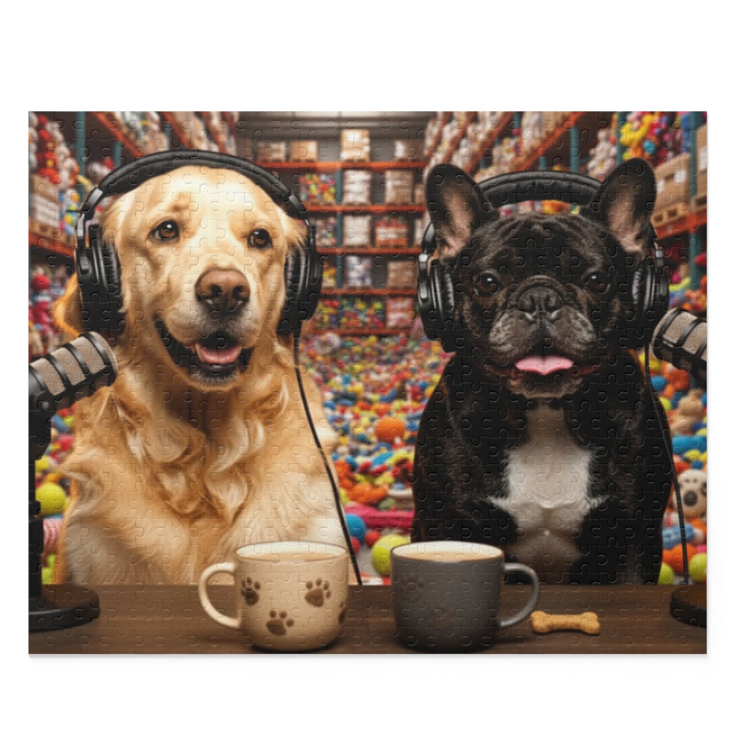 Goldie & Frenchie Podcast in the Warehouse Puzzle — 120/252/500-Piece Jigsaw