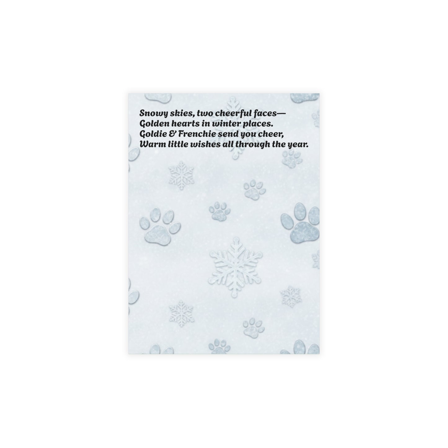 Goldie & Frenchie Winter Postcard Bundles (envelopes included)