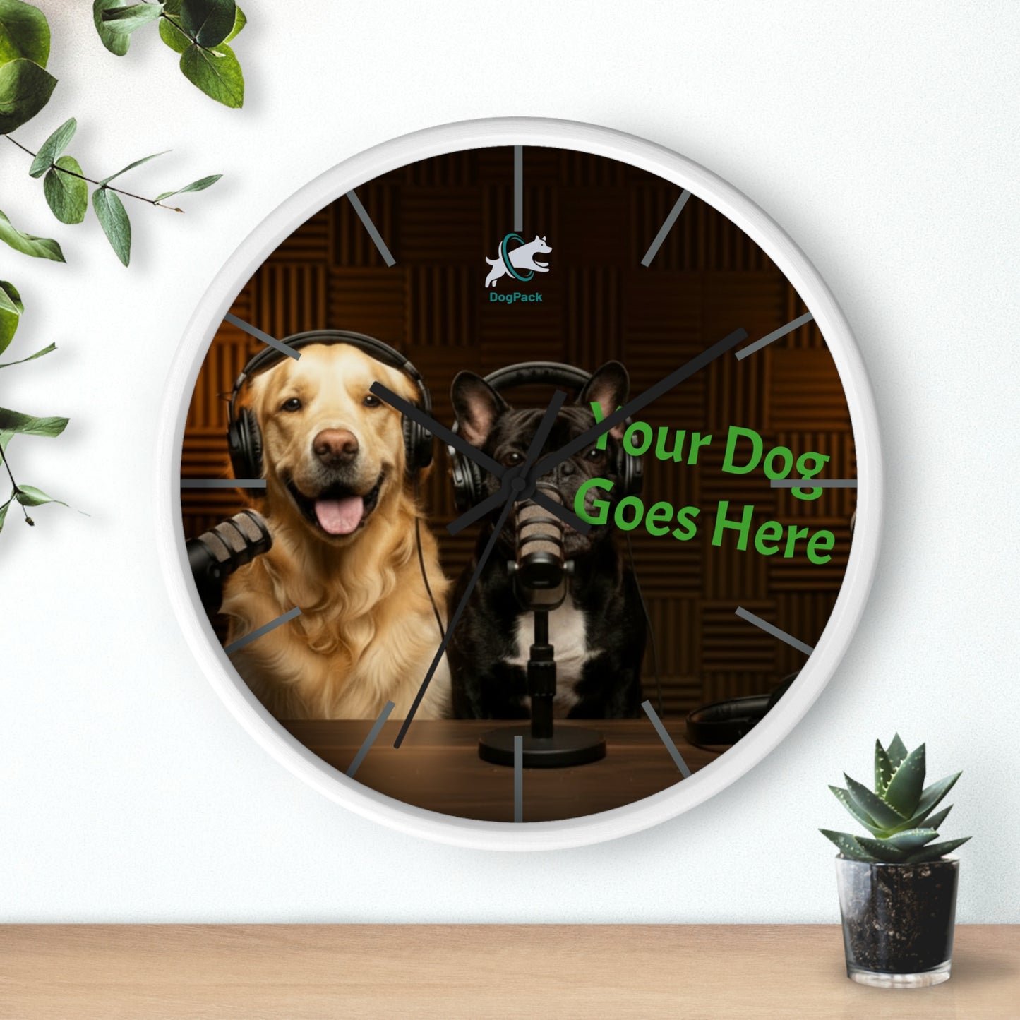 Goldie & Frenchie Custom Studio Wall Clock with your dog