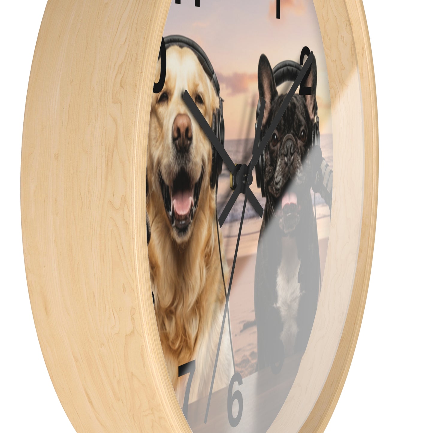 Goldie & Frenchie 'Beach Dogs' Wall Clock
