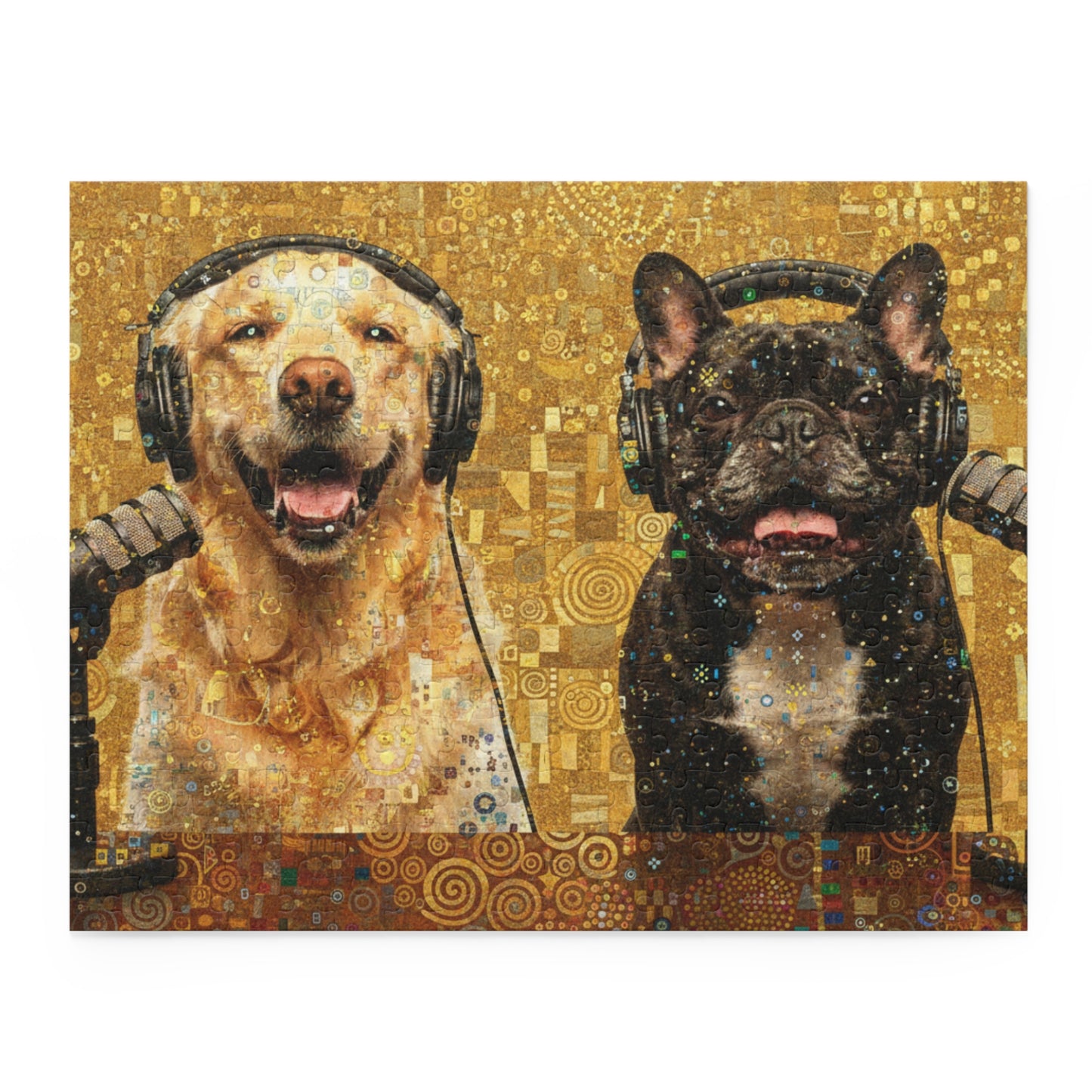 Goldie & Frenchie Klimt Inspired Puzzle — 120/252/500‑Piece Jigsaw