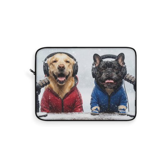 Goldie & Frenchie in Winter Coats - Laptop Sleeve (12", 13", 15")