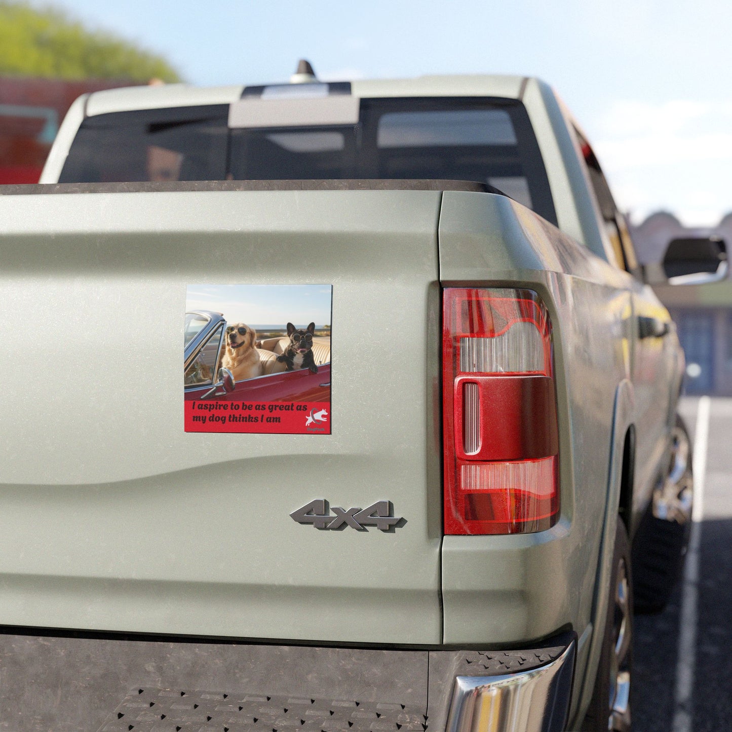 Goldie & Frenchie Car Magnet - "I aspire to be as great as my dog thinks I am"