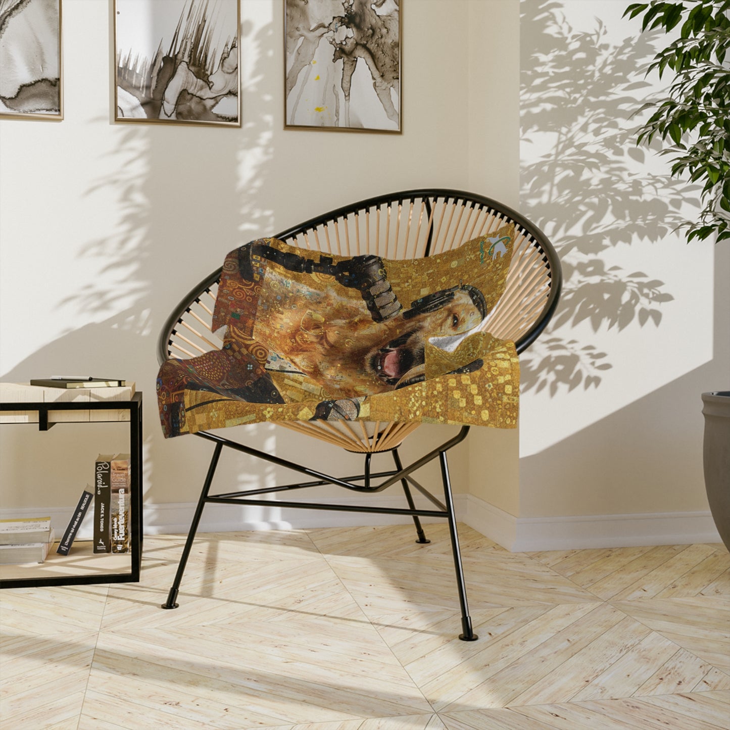 Goldie & Frenchie Klimt Style Velveteen Microfiber Blanket