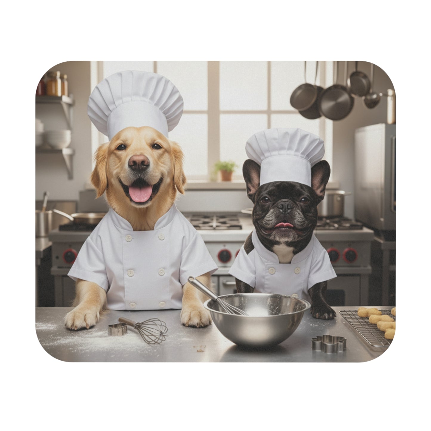 Goldie & Frenchie 'Helping in the Kitchen' Mousepad