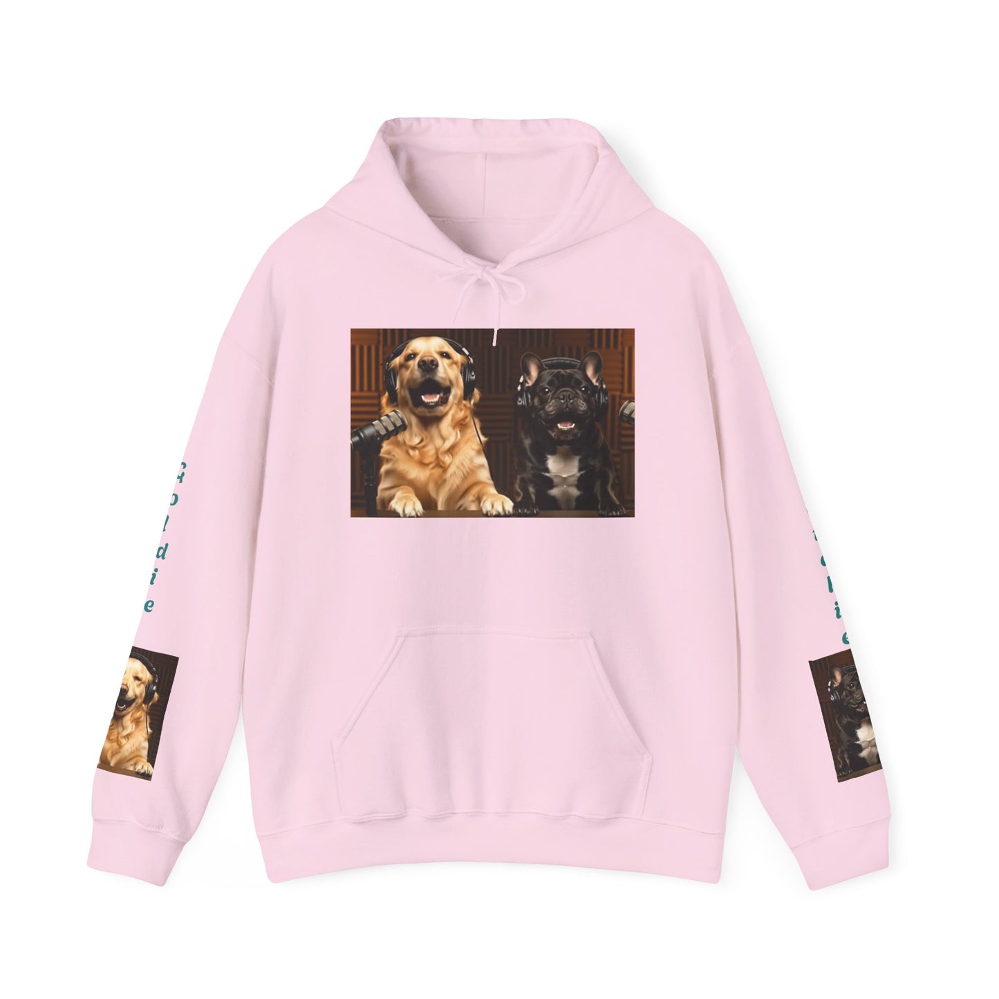 Goldie & Frenchie Hoodie — "Love G&F" Back and Front