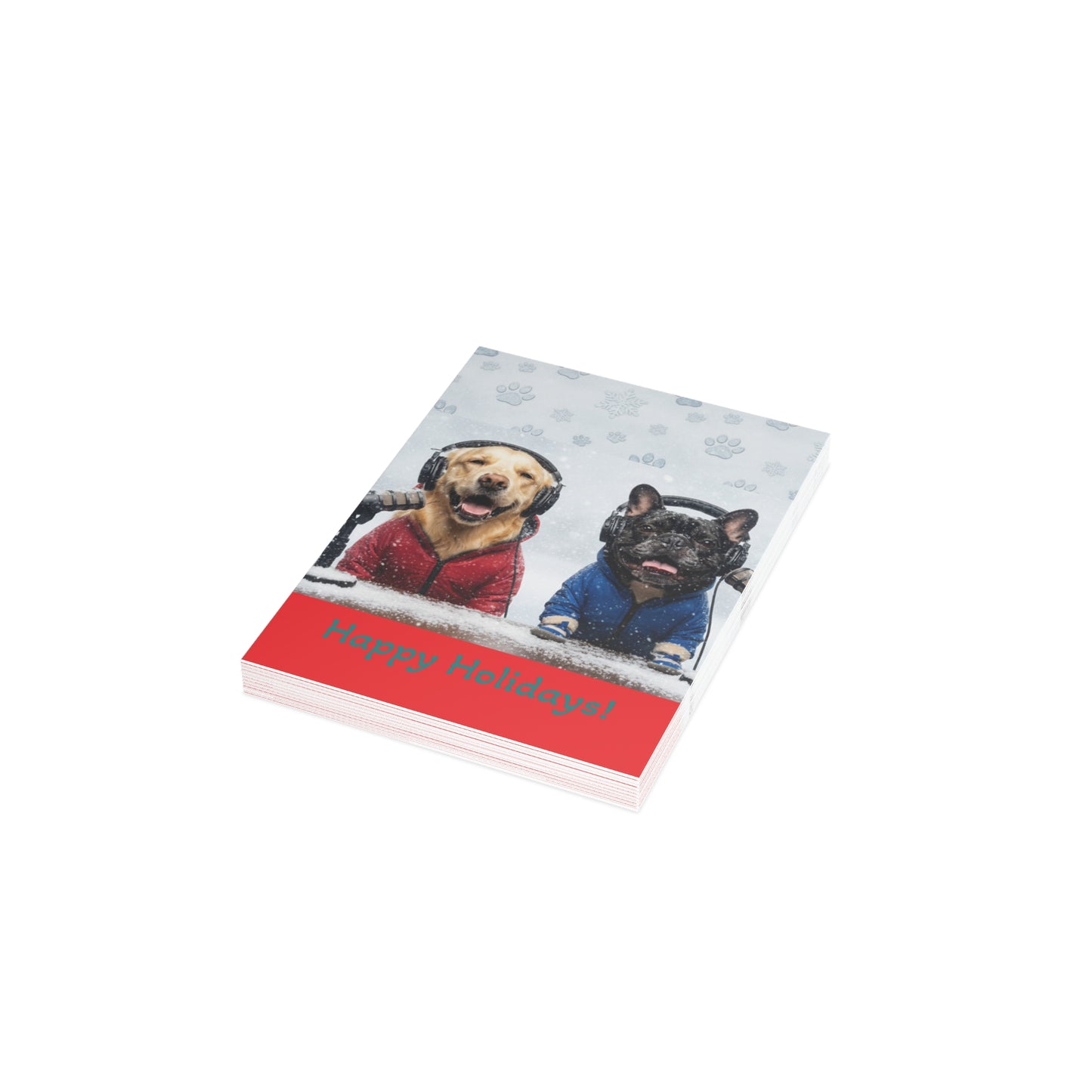 Goldie & Frenchie Winter Postcard Bundles (envelopes included)