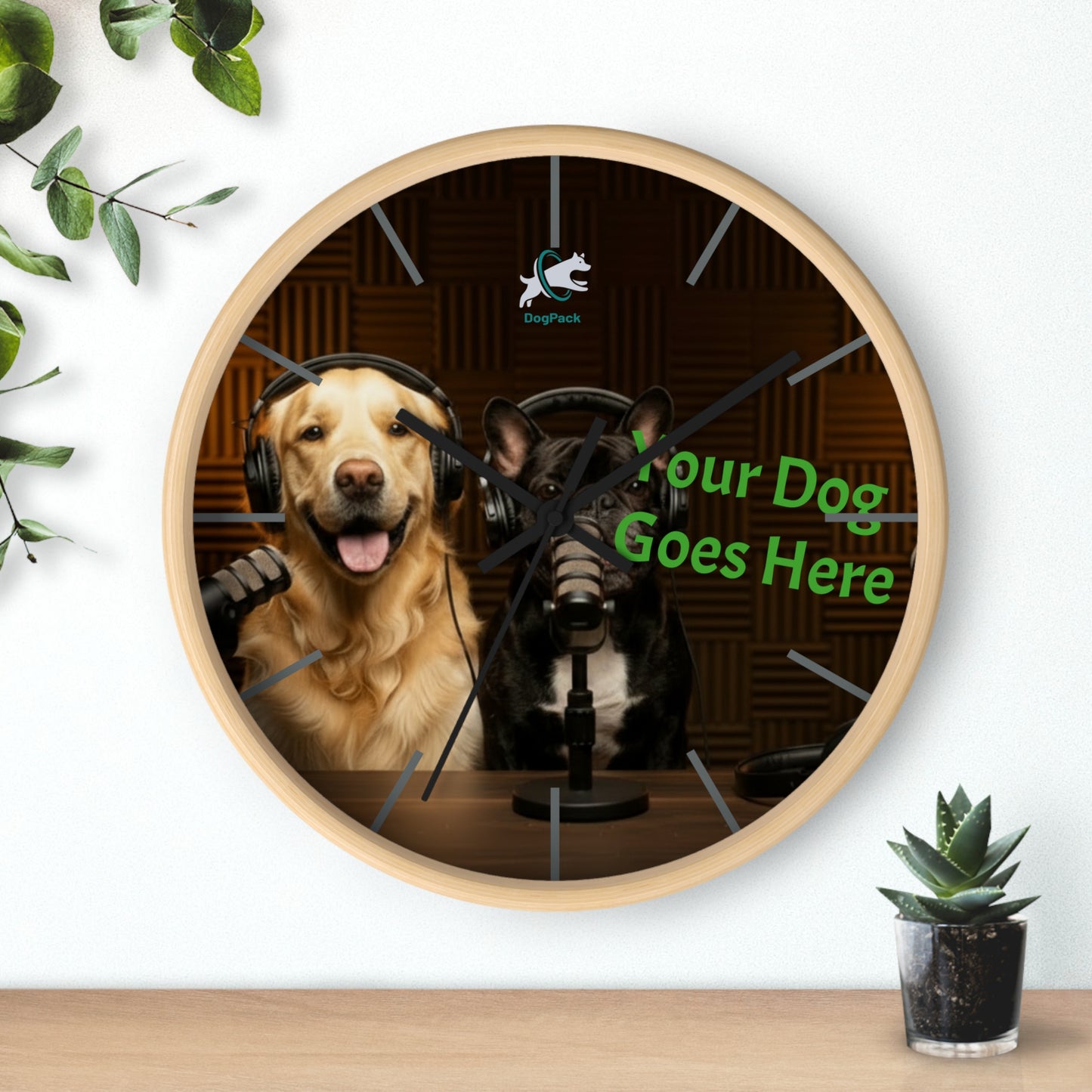 Goldie & Frenchie Custom Studio Wall Clock with your dog