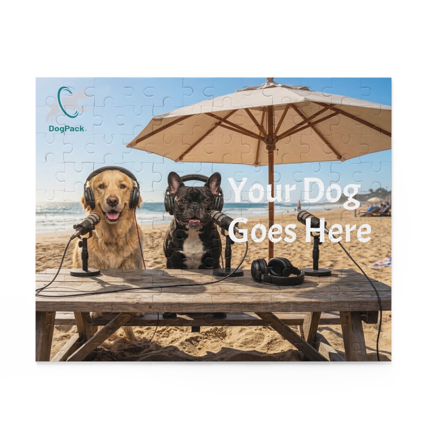 Goldie & Frenchie Custom Puzzle - Send in your pic, on the beach! - 120/252/500-Piece Jigsaw
