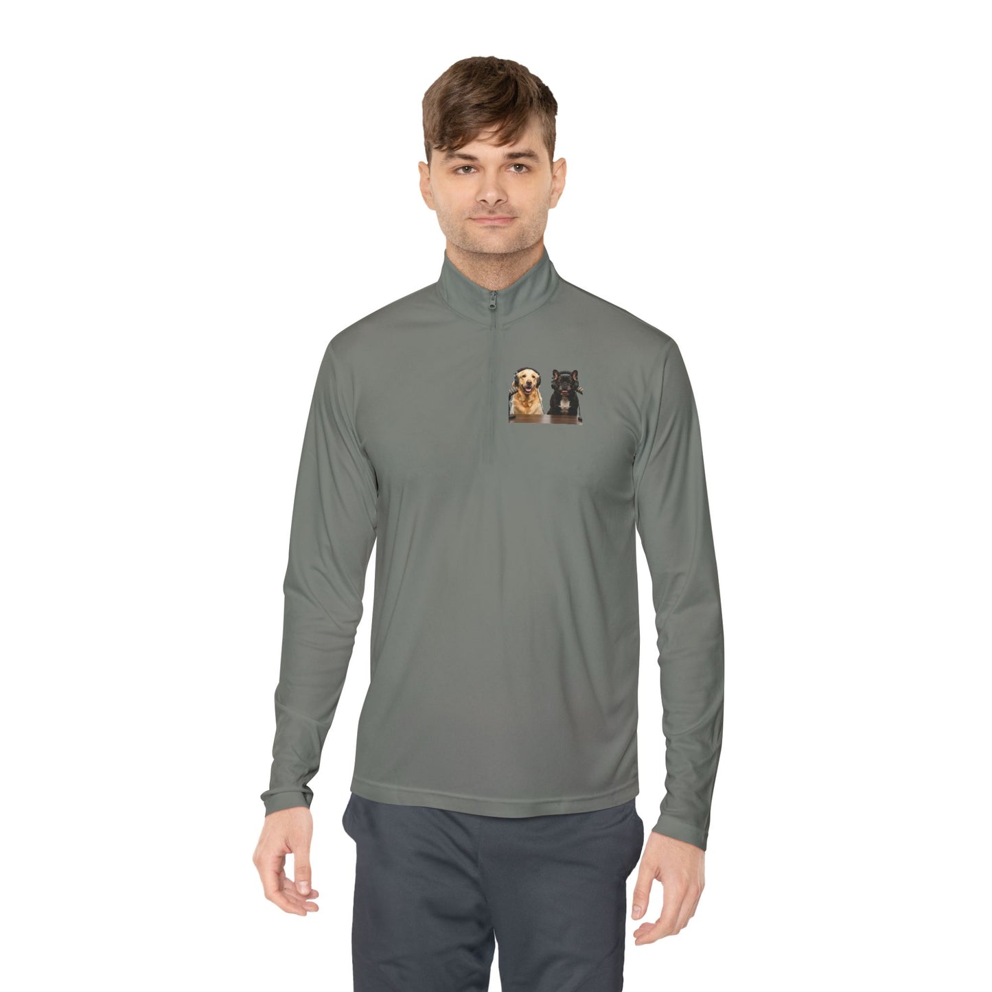 'Goldie & Frenchie' Quarter-Zip Pullover
