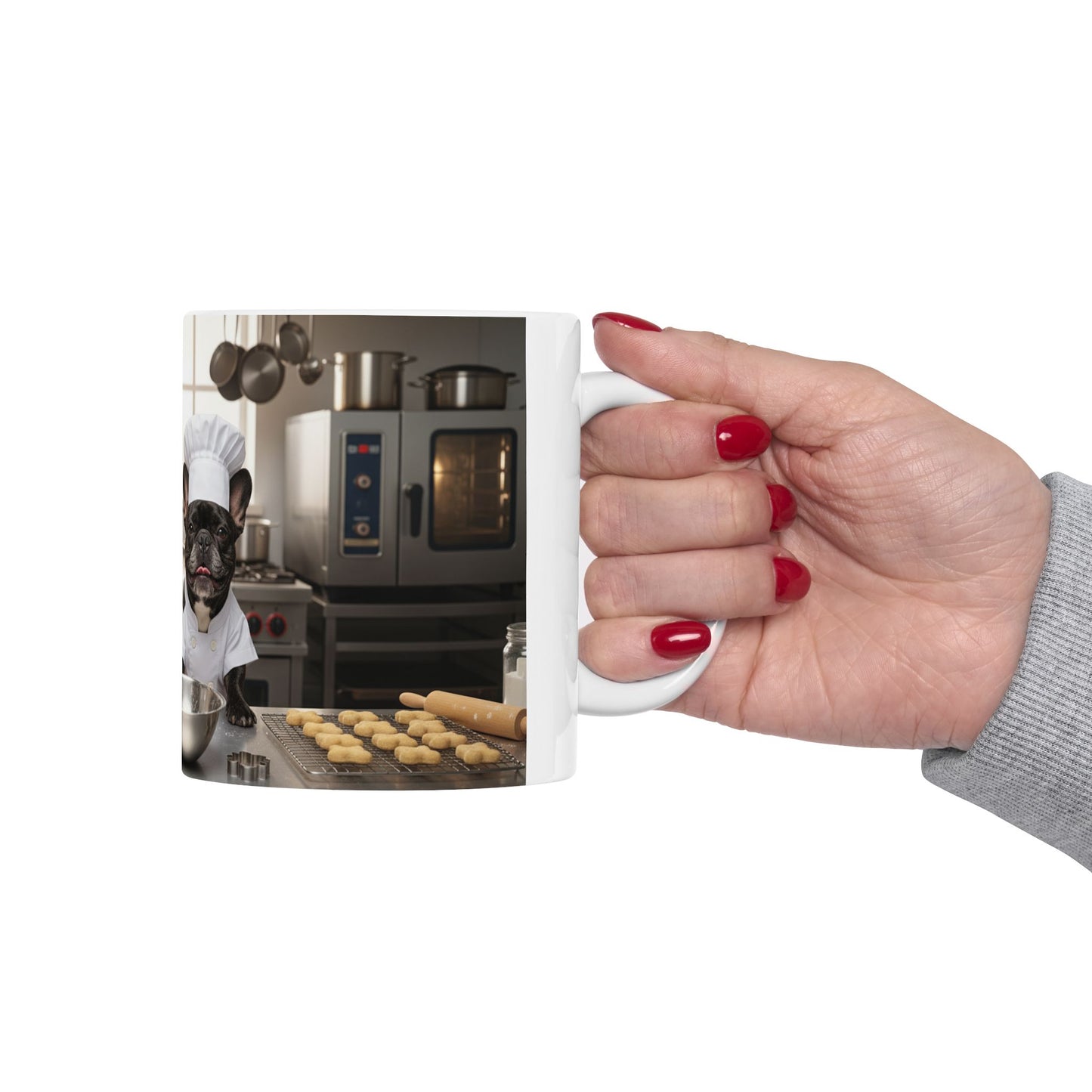 Goldie & Frenchie 'Helping in the Kitchen' - Coffee Ceramic Mug, (11oz, 15oz)