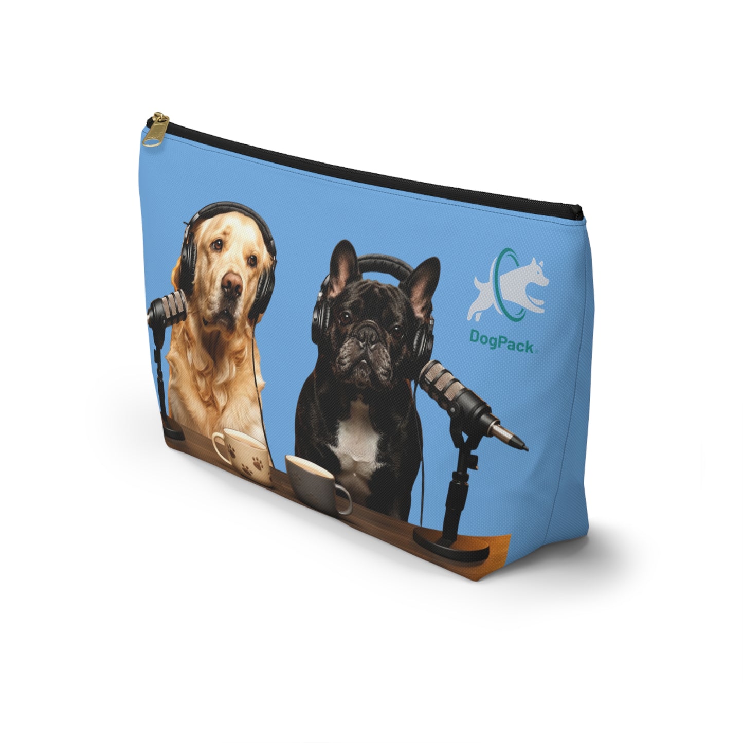 Goldie & Frenchie Playful Puppies and Serious Adults Accessory Pouch