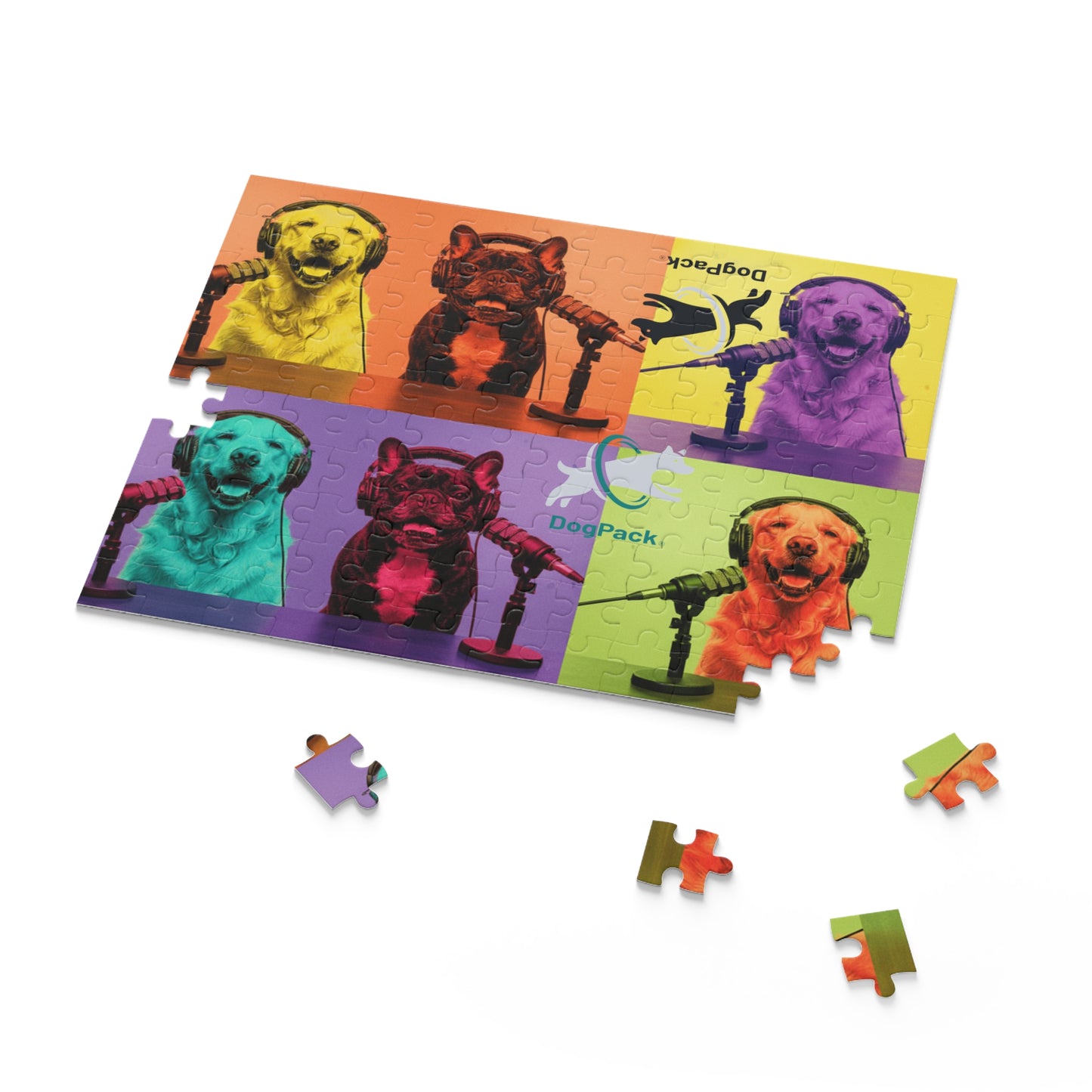 *LIMITED to 10 pieces ever sold* Goldie & Frenchie Warhol Inspired Pop Art  Puzzle — 120/252/500 Pieces Jigsaw Puzzle