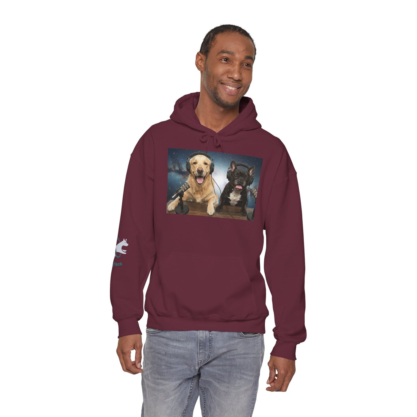 Goldie & Frenchie Cozy Hoodie Broadcasting from Space
