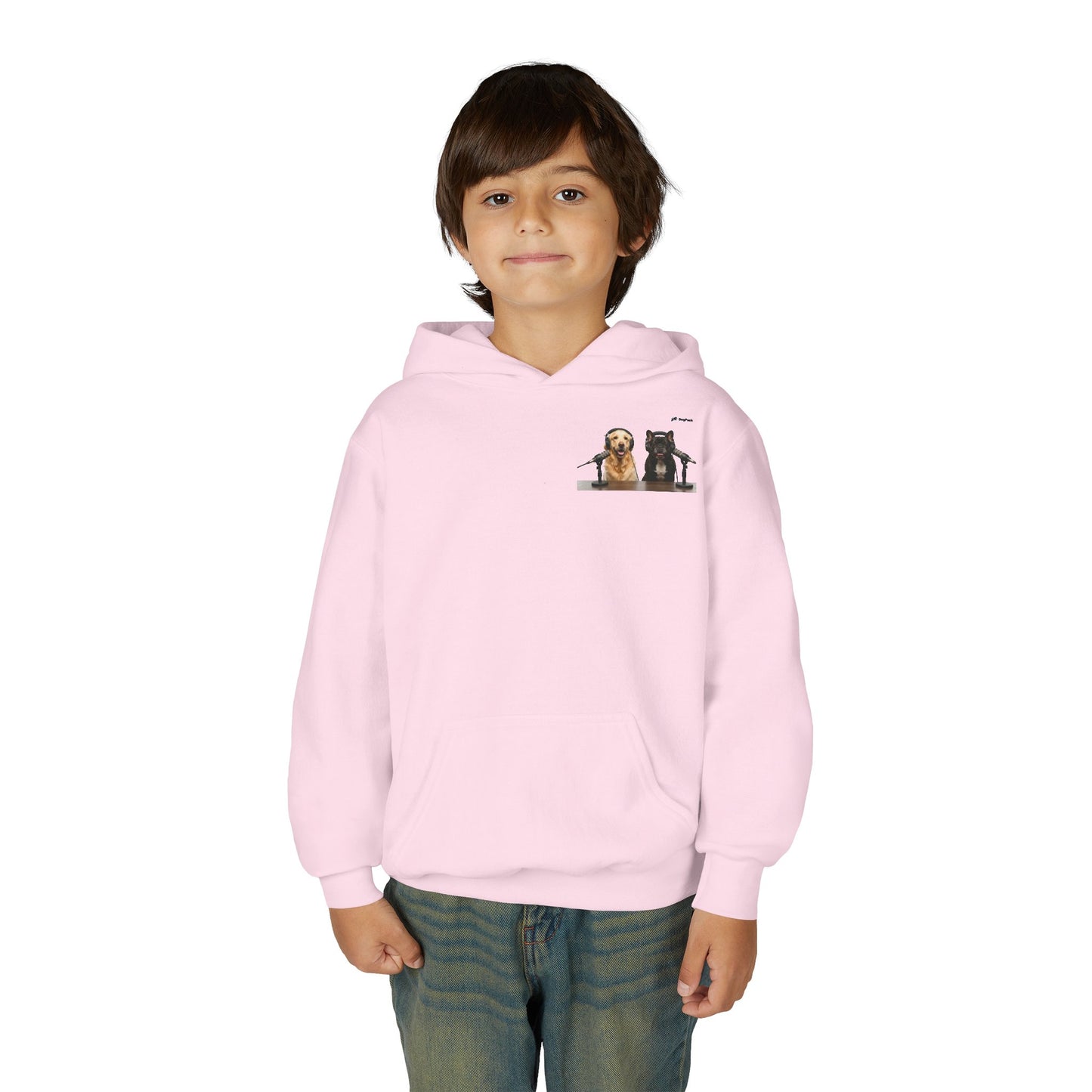 Youth Hoodie — Goldie & Frenchie Chest Graphic