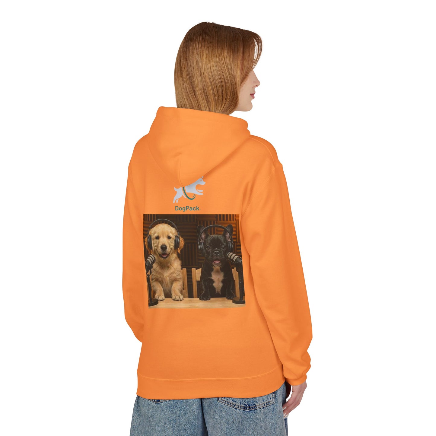 Puppies Goldie & Frenchie Front and Back Print - Soft Style Podcast Hoodie