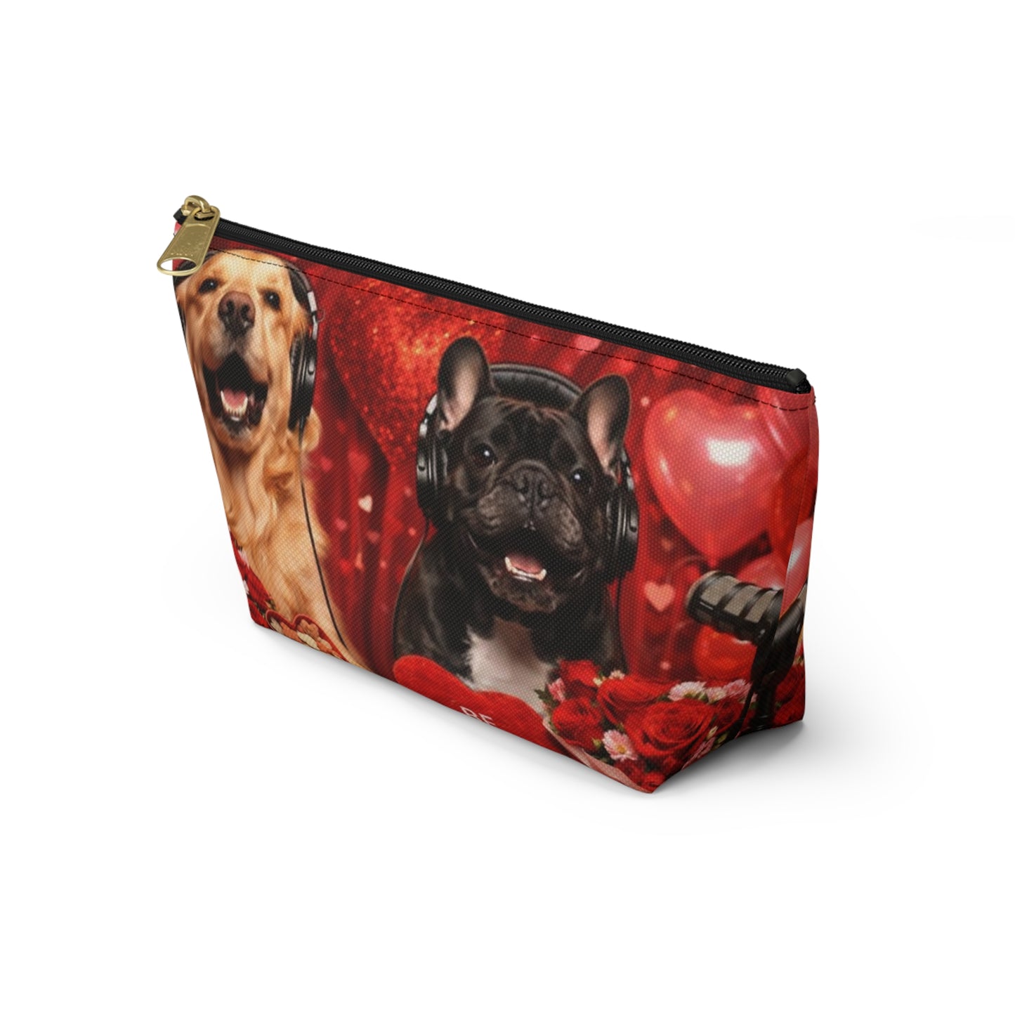 Goldie & Frenchie Valentines Day Inspired Red Accessory Pouch