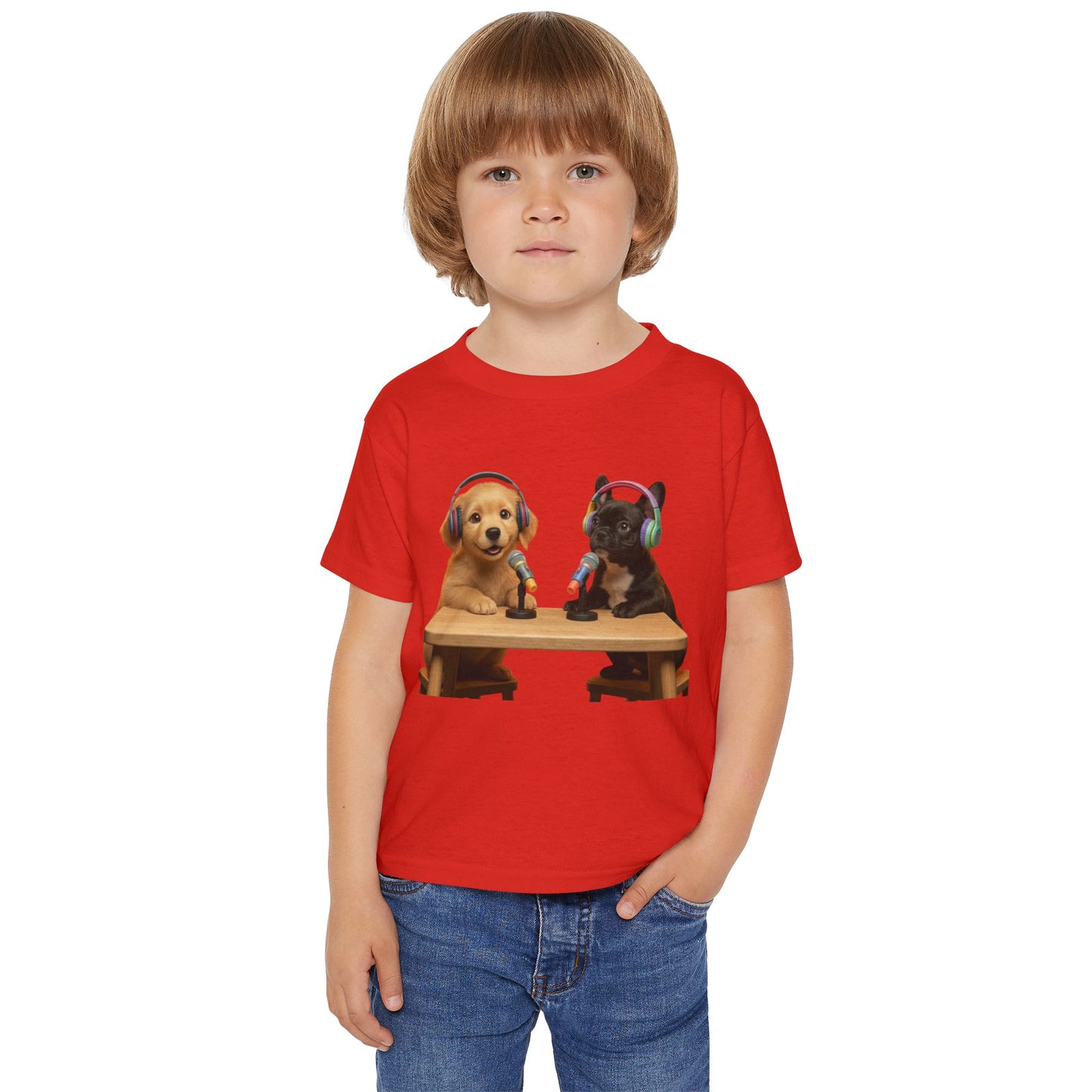 Goldie & Frenchie 'Animated Puppies' Toddler T‑Shirt Front & Back