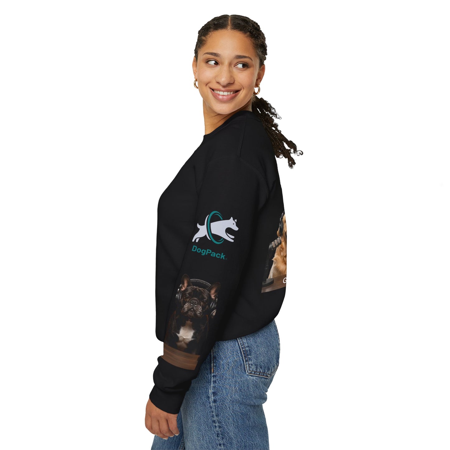 Goldie & Frenchie Have your Back Crewneck and Printed Sleeves