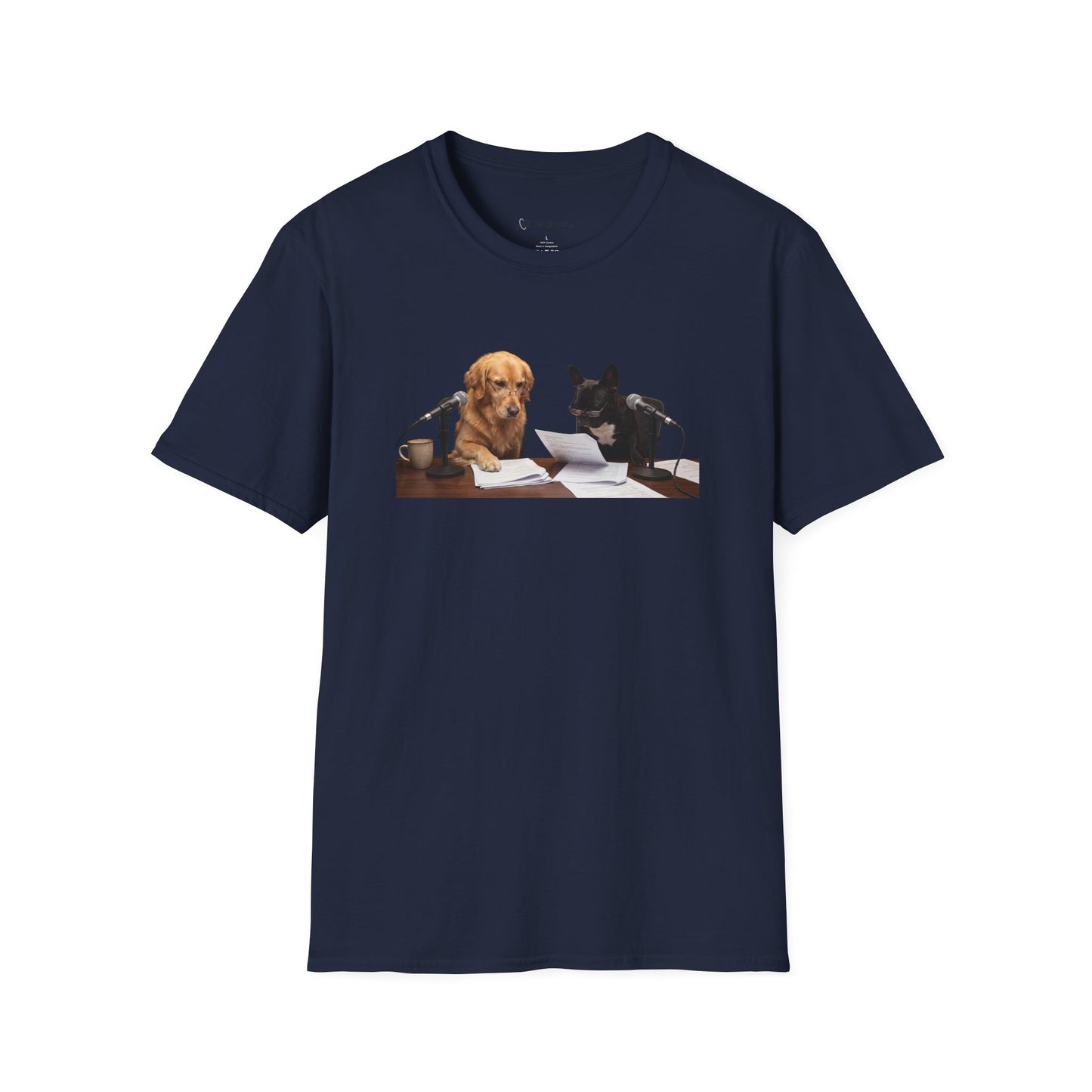 Goldie & Frenchie 'Reading over the Script' Graphic Softstyle T-Shirt - Unisex