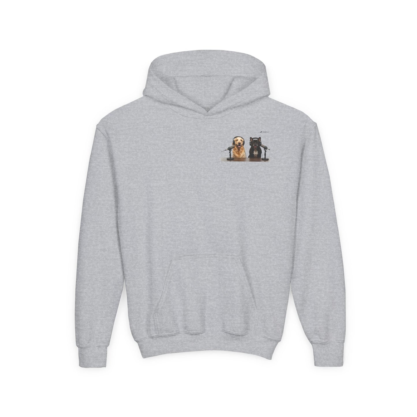 Youth Hoodie — Goldie & Frenchie Chest Graphic
