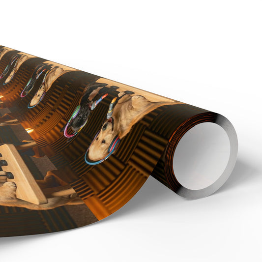 Baby Goldie & Frenchie Classic Studio Wrapping Paper Roll — Puppies on a Podcast Inspired Gift Wrap