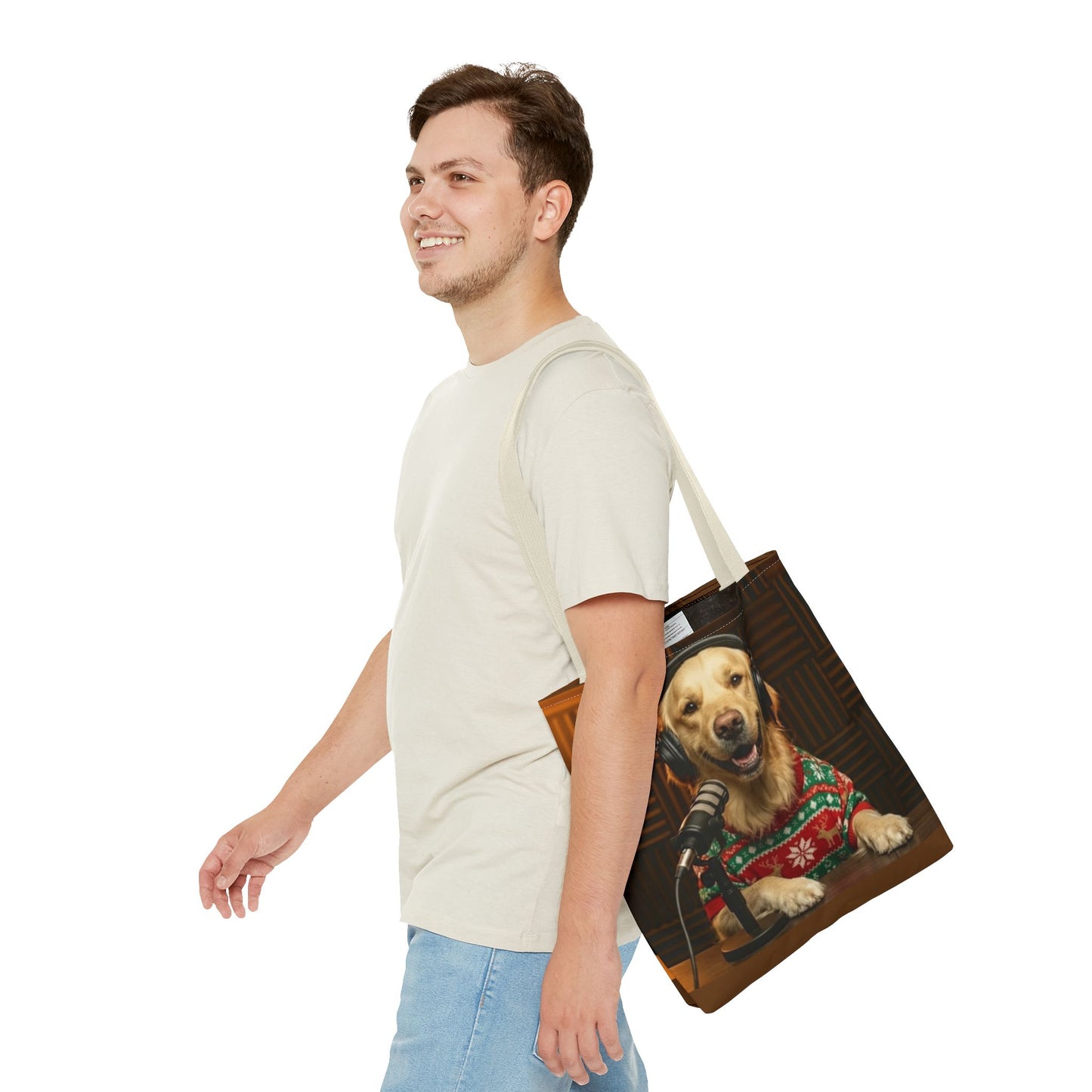 Goldie & Frenchie Smiling Christmas Tote Bag