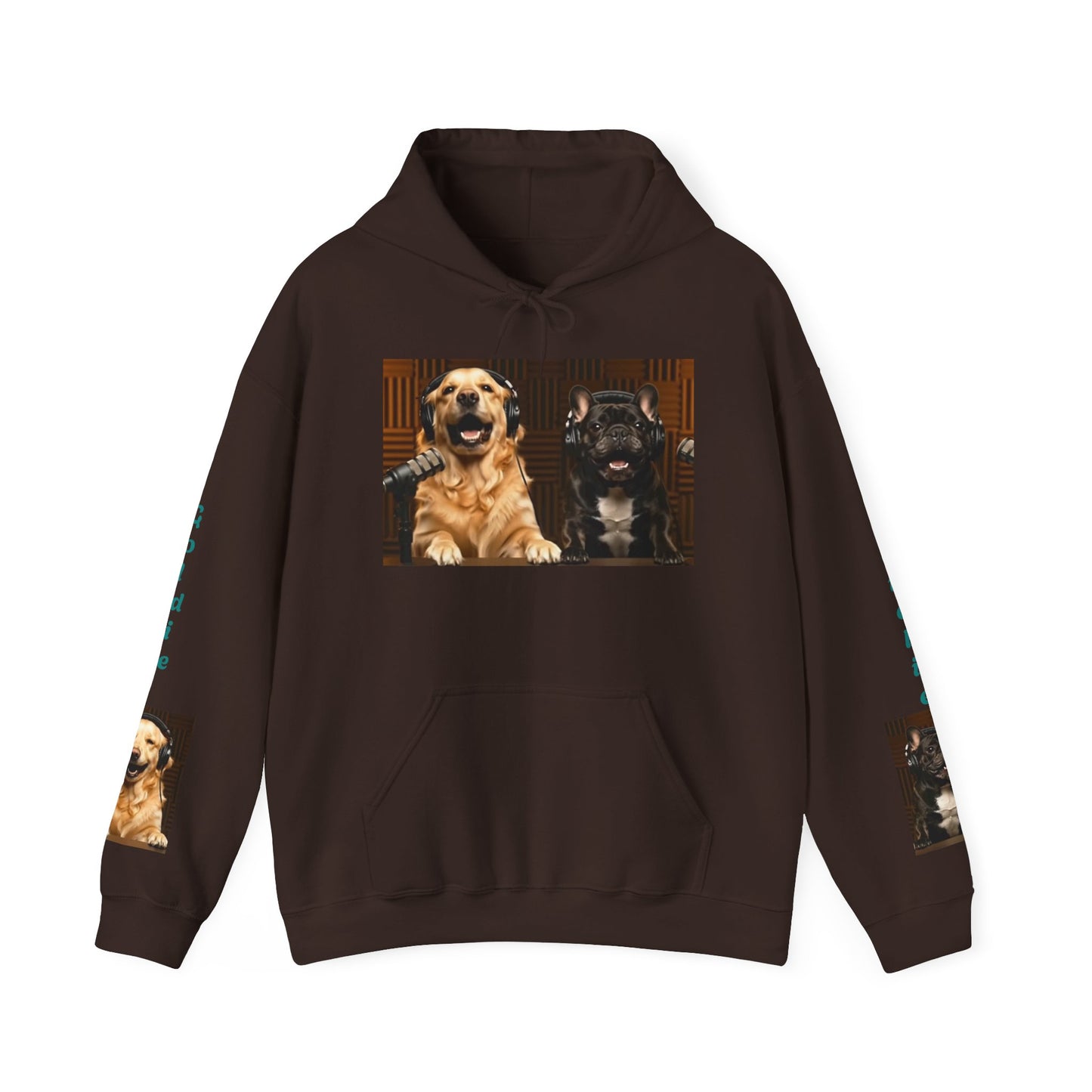 Goldie & Frenchie Hoodie — "Love G&F" Back and Front