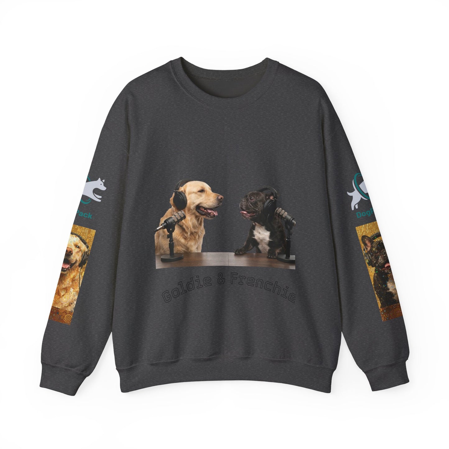 Goldie & Frenchie Chatting Crewneck with Klimt style G&F sleeves